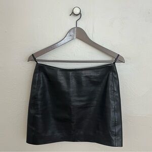 SÉZANE Harlow Skirt Lamb Leather Black Mini Size 36 US 4
